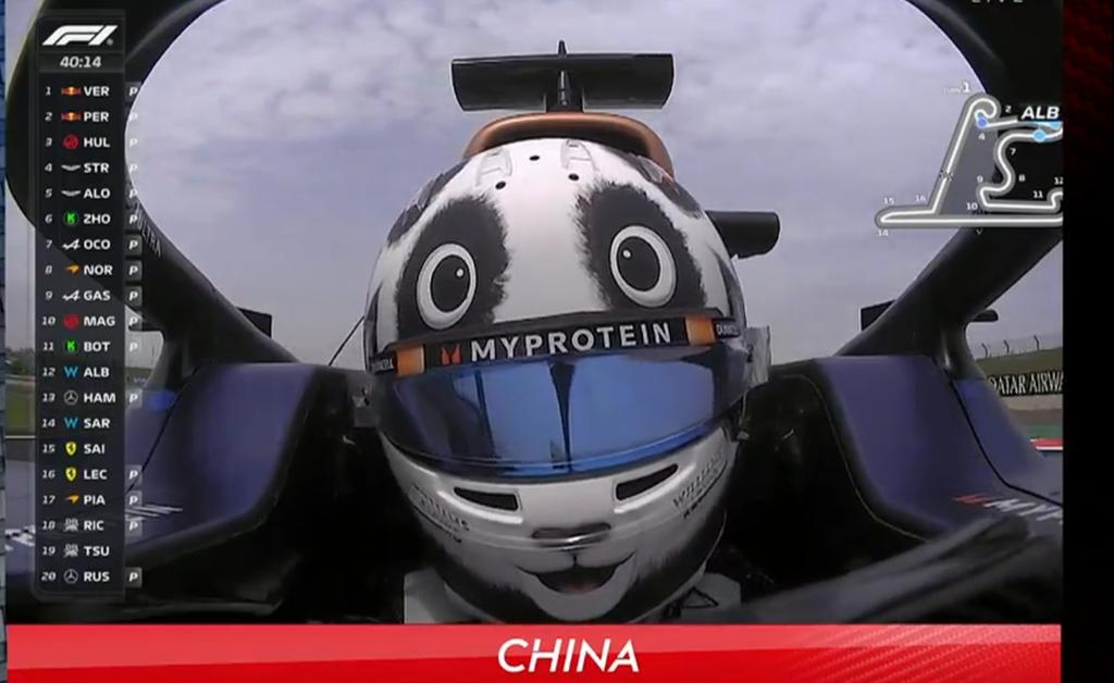 definitely one of my fav helmet designs this year🐼🥹 #alexalbon #ChineseGP