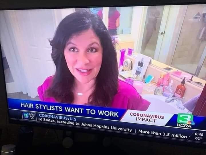 Really should make sure the bathroom is empty before you're on camera.