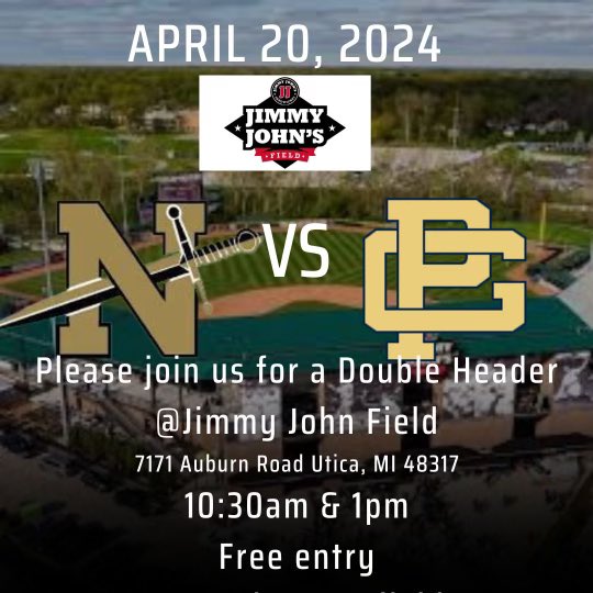 South will play a Non-Conference DH with @LCNCrusadersBSB @uspbl Jimmy John’s Field on Saturday. Entry is free and concessions will be available!