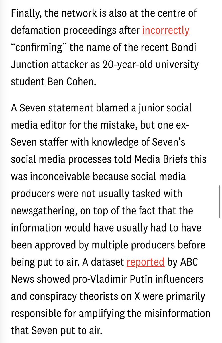 More than a bit happening in Media Briefs this week, including Seven blaming the intern over the misidentification of the Bondi Junction attacker. Here’s what an ex-Seven source had to say about that excuse. crikey.com.au/2024/04/19/sbs…