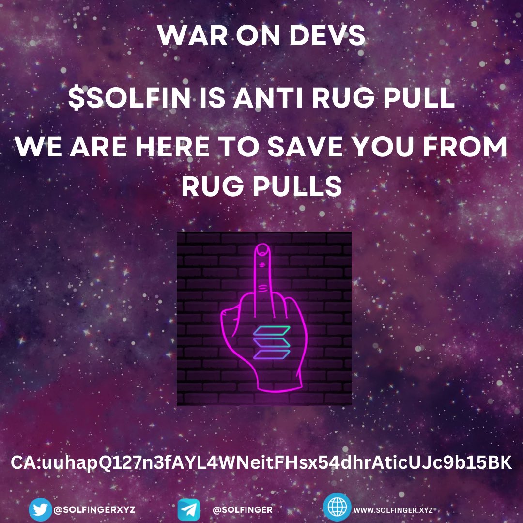 KingBoneTooDope's tweet photo. WE ARE HOLDING AND COOKING SOME INSANE $SOLFIN RIGHT NOW
COME JOIN AND VIBE WITH US IN THE VC
#SOLFIN #WarOnDevs
@solfingerxyz
CA:
uuhapQ127n3fAYL4WNeitFHsx54dhrAticUJc9b15BK
TG: https://t.co/SCaZEenG8m
WEB: https://t.co/JTwrqCMwnC https://t.co/e1dhWh7rmY