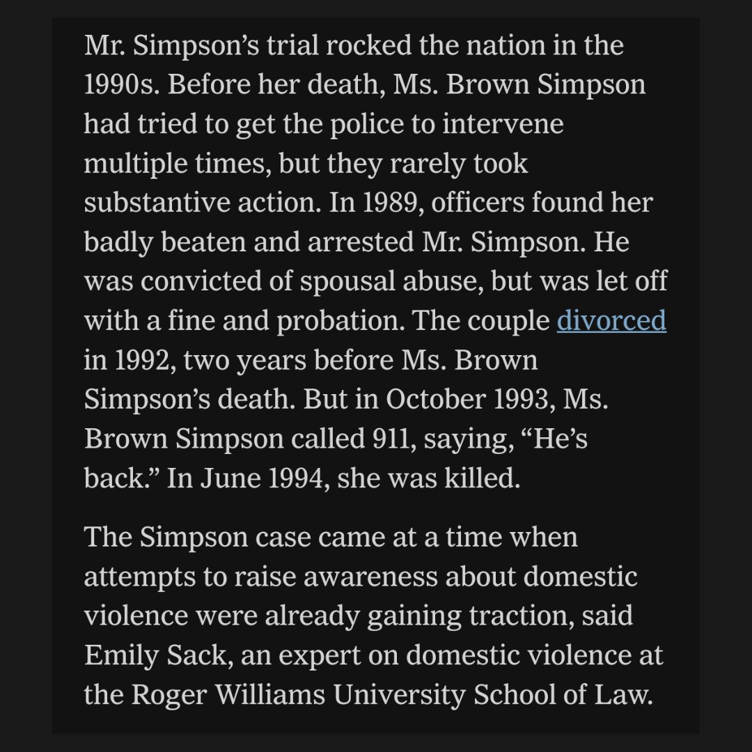 How did OJ and Nicole Brown’s Simpson’s case significantly affect perceptions of domestic violence? Clips from an article in The New York Times (IG @nyt).

#coercivecontrol #parentalalienation #abusebyproxy
#domesticviolenceawareness #legalabuse
#divorcecoach #divorcestrategist