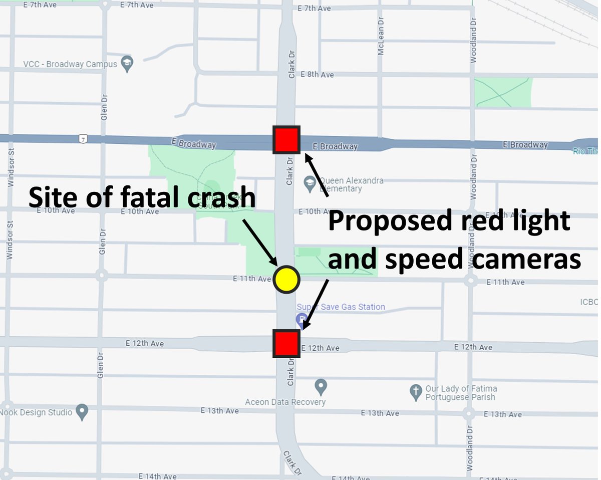 But there are no cameras, because @BrianVMontague single-handedly killed Boyle's motion, to do more 'studies' instead. It's so clear from this map that they could have made a difference here. These policy choices KILL PEOPLE. Let him know: CLRmontague@vancouver.ca