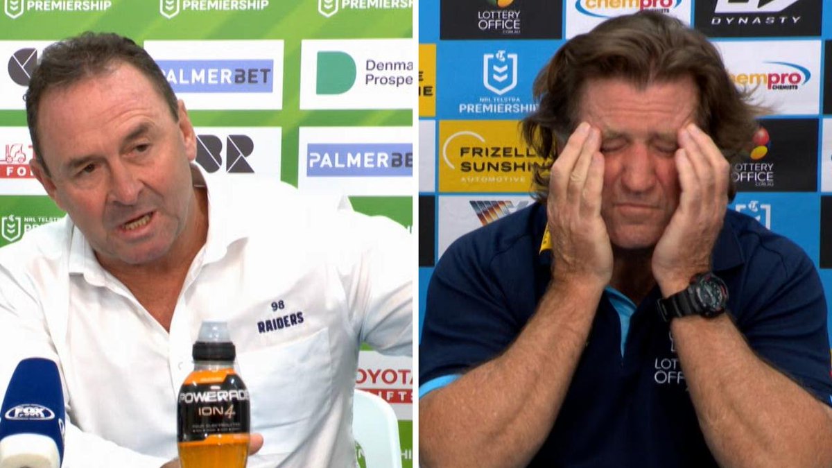 'He said he and Des are sweet. They're probably more similar than they want to admit.' Ricky Stuart and Des Hasler had a blow up after the Raiders win over the Titans and @VonOKeefe expected nothing less 😂 LISTEN: bit.ly/3UngPap
