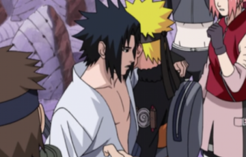wlwsasuke's tweet photo. i love this moment so much bc there really wasnt any reason for sasuke to press himself so close to him and whisper in his ears like that since he could easily attack naruto from a distance, he just did it bc he wanted to be gay and messy https://t.co/YGrUhDxetR