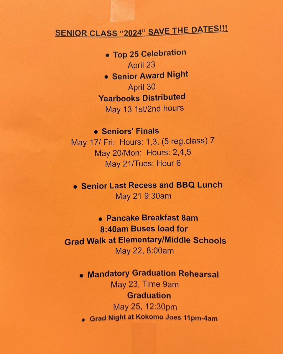 Senior Save the Dates!!!!