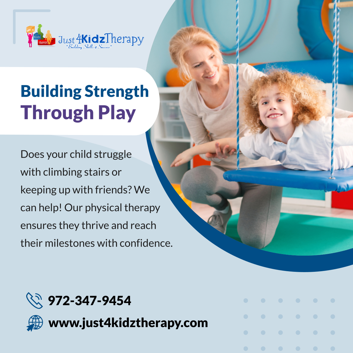 Our pediatric physical therapists use fun and engaging activities to develop gross motor skills, coordination, and balance. Schedule a consultation today and see the difference play can make! 

#CollinCountyTX #PediatricTherapyServices #StrengthThroughPlay #PhysicalTherapy