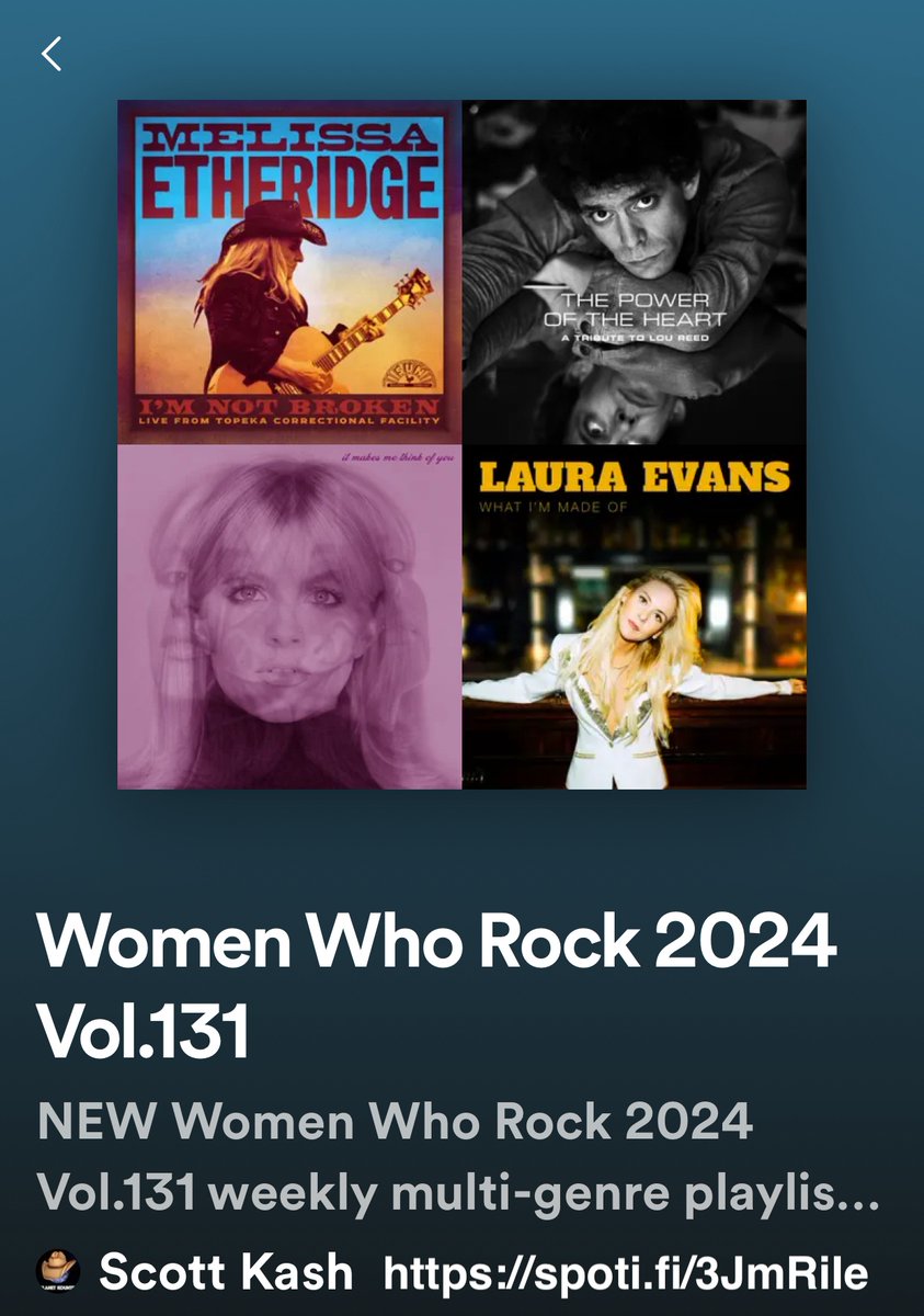 ScottKash88's tweet photo. NEW #WomenWhoRock playlist with new releases by
@tinforest
@katyekellyeand1
@kitmajormusic
#SoundBreakers/@mollytuttle
#DaniStacy
@ohhkaeli
@haleigh_byers
@AndreaMitche11
#ClaraNicoleMusic
+MORE
#Spotify
https://t.co/wAe7qolr89
#NewMusic2024 #MultiGenre @rt_tsb https://t.co/5kdKwmcW5f