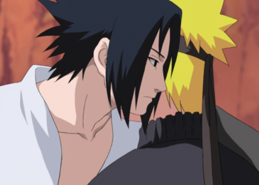 wlwsasuke's tweet photo. i love this moment so much bc there really wasnt any reason for sasuke to press himself so close to him and whisper in his ears like that since he could easily attack naruto from a distance, he just did it bc he wanted to be gay and messy https://t.co/YGrUhDxetR