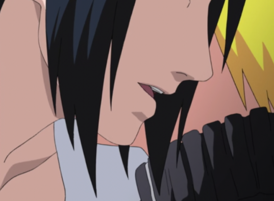 wlwsasuke's tweet photo. i love this moment so much bc there really wasnt any reason for sasuke to press himself so close to him and whisper in his ears like that since he could easily attack naruto from a distance, he just did it bc he wanted to be gay and messy https://t.co/YGrUhDxetR