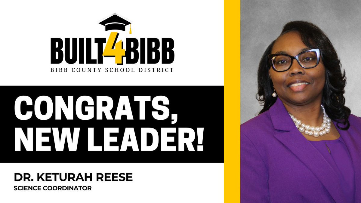 Congratulations to Dr. Keturah Reese on being appointed Science Coordinator! #Built4Bibb
