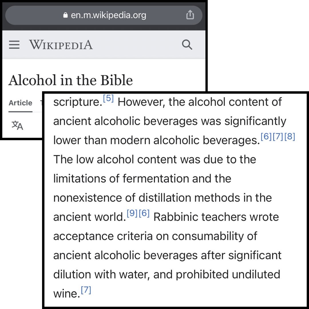 The wine of the past did not have as high alcohol content as today and was diluted with water. We must understand that the alcohol of Biblical times was not as potent as today. Jesus did not drink the same wine as what is consumed today. 
#knowyourhistory