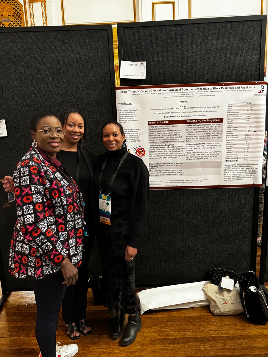 One of our posters #ICAM entitled “seeing through the veil. The Hidden Curriculum from the perspective of Black Residents”We highlighted 2 themes and 6 sub-themes. HC must be uncovered ⁦@arkej⁩ ⁦@jthlam⁩ ⁦@uoftmdphd⁩⁦@blackdocscanada⁩ @thebpao