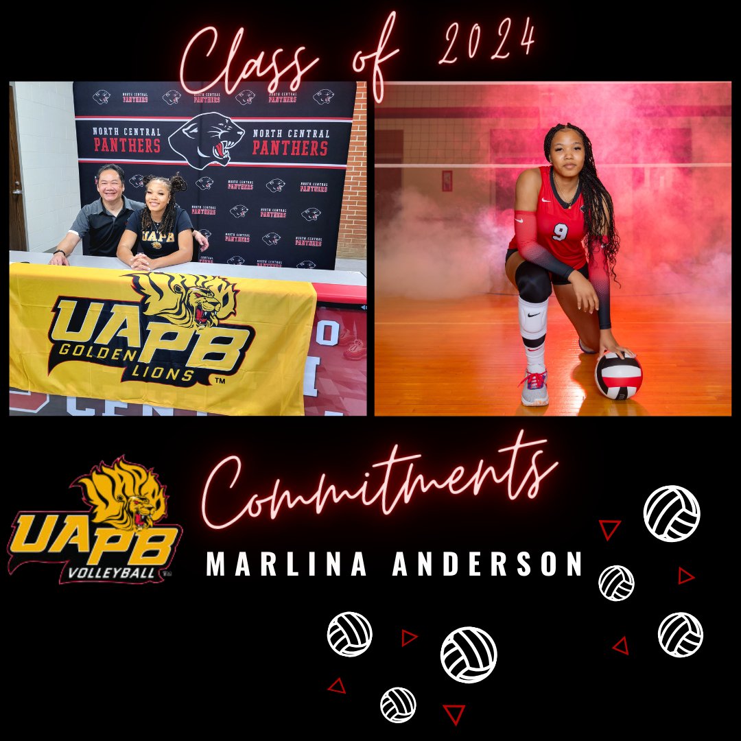 North Central Volleyball (@ncvbpanthers) on Twitter photo Congrats to <a href="/marlinaanderson/">Marlina Anderson</a>, who will be continuing her playing career at <a href="/UAPBLionsVB/">𝐋𝐚𝐝𝐲 𝐋𝐢𝐨𝐧𝐬 𝐕𝐨𝐥𝐥𝐞𝐲𝐛𝐚𝐥𝐥 🏐💛</a>. The Golden Lions is getting a force in the front row. <a href="/msdwt/">Washington Township Schools</a> <a href="/ihsaavb/">IHSAAvb</a> <a href="/ihsvca/">IHSVCA</a> Congrats to <a href="/marlinaanderson/">Marlina Anderson</a>, who will be continuing her playing career at <a href="/UAPBLionsVB/">𝐋𝐚𝐝𝐲 𝐋𝐢𝐨𝐧𝐬 𝐕𝐨𝐥𝐥𝐞𝐲𝐛𝐚𝐥𝐥 🏐💛</a>. The Golden Lions is getting a force in the front row. <a href="/msdwt/">Washington Township Schools</a> <a href="/ihsaavb/">IHSAAvb</a> <a href="/ihsvca/">IHSVCA</a>
