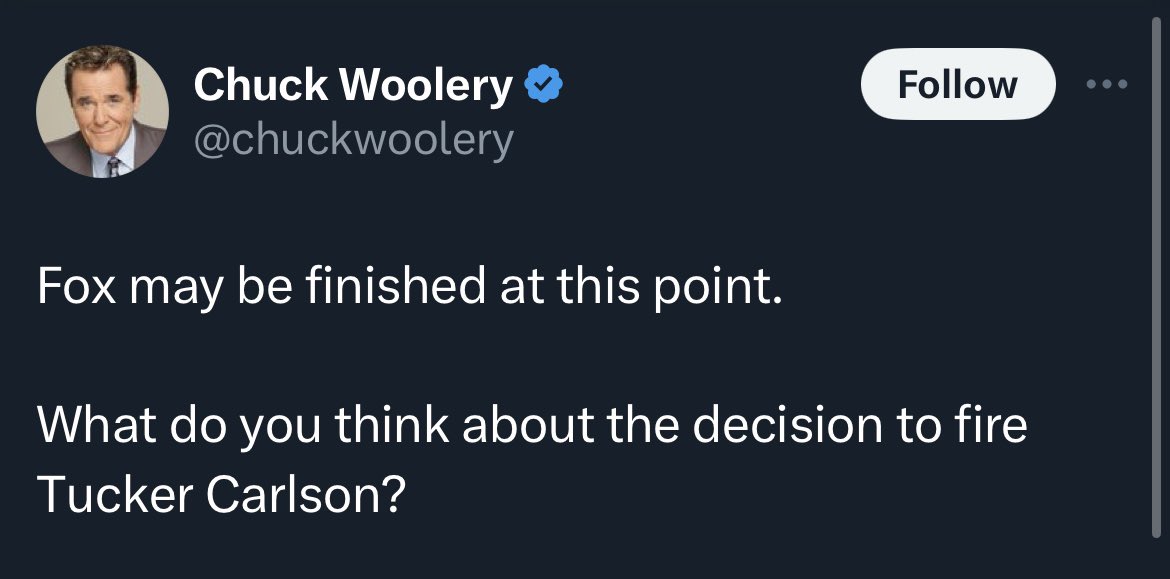 I was just remembering when Tucker was fired and all the right wingers on here said Fox was toast. His firing had zero negative impact on their business. Not a jot.