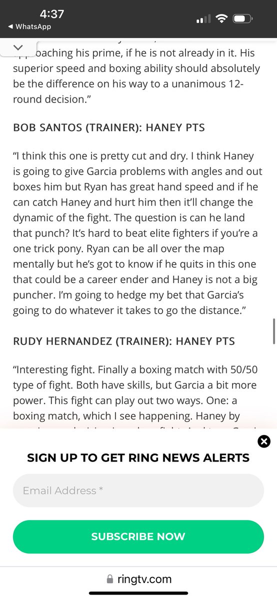 Great fight on Saturday night! Here’s my prediction on @ringmagazine