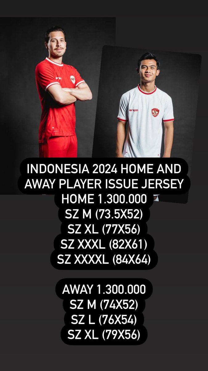 #jersey4sale Indonesia 2024 Home Away Player Issue Jersey Original ya harga 1.300.000 Size Hanya ada yg di dalam gambar