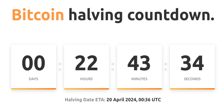 ParadigmaEdu's tweet photo. Faltam menos de 24 horas pro HALVING do #Bitcoin https://t.co/b90b7uS0AV