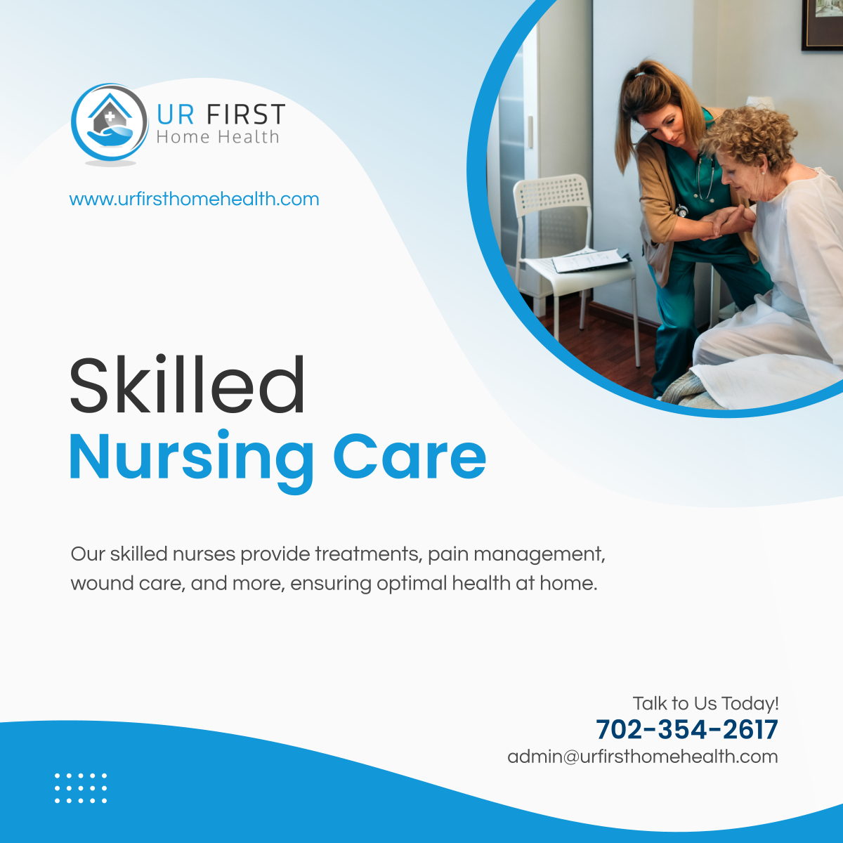 Experience top-notch skilled nursing care at home. Trust UR FIRST Home Health for comprehensive medical support. 

#LasVegasNV #HomeHealthCare #SkilledNursing #URFIRSTHomeHealth #NursingCare