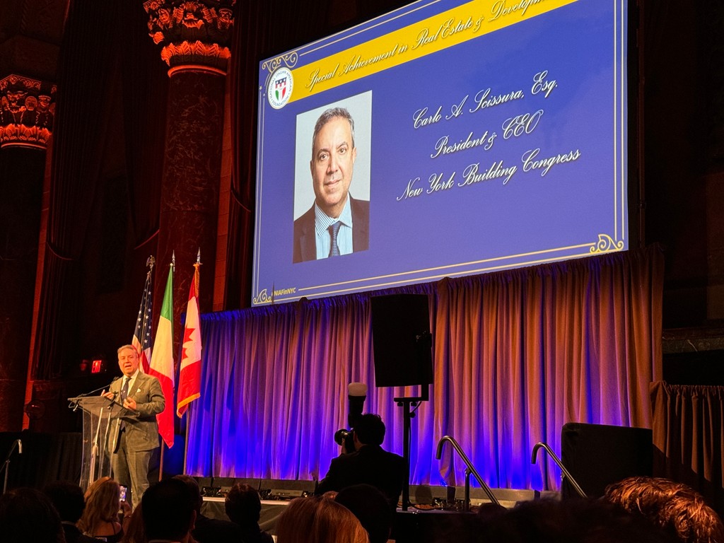 “Auguri” (Congrats) to President & CEO @CarloScissura who was honored with the Special Achievement in Real Estate & Development Award by @niaforg tonight! He brought the crowd to its feet with a rousing call to action to preserve Italian culture: “Let’s be united! Let’s rally!”