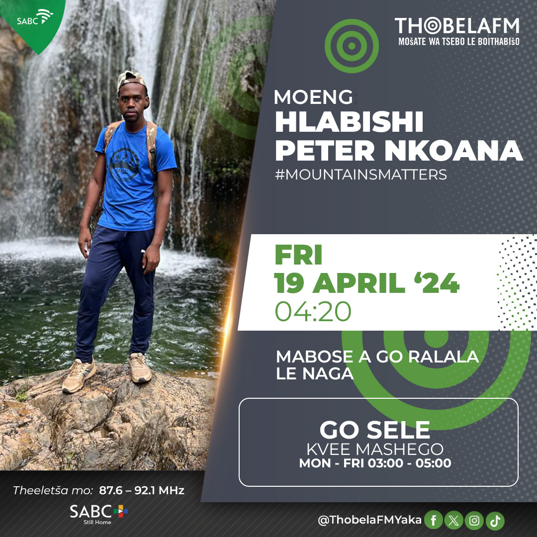 ThobelaFMYaka's tweet photo. #GoSele ka @MKveem3
Re bolela le Hlabishi Nkoana ka mabose a go ralala le naga.
Theeletša mo go 87.6 - 92.1 MHz 📻 | 📱 #SABCPlus https://t.co/zSlBlKDF3h