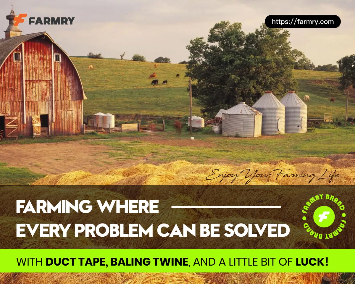 FarmryAttach's tweet photo. Duct Tape, Baling Twine. Guilty 😀

Ready to elevate your farming experience? Visit our website: https://t.co/YjVlgaoAaV to explore our wide range of top-quality tractor attachments and farming equipment. Let's take your productivity to the next level!

#farming #farmry #tractorattachments #hobbyfarm #familyfarm
