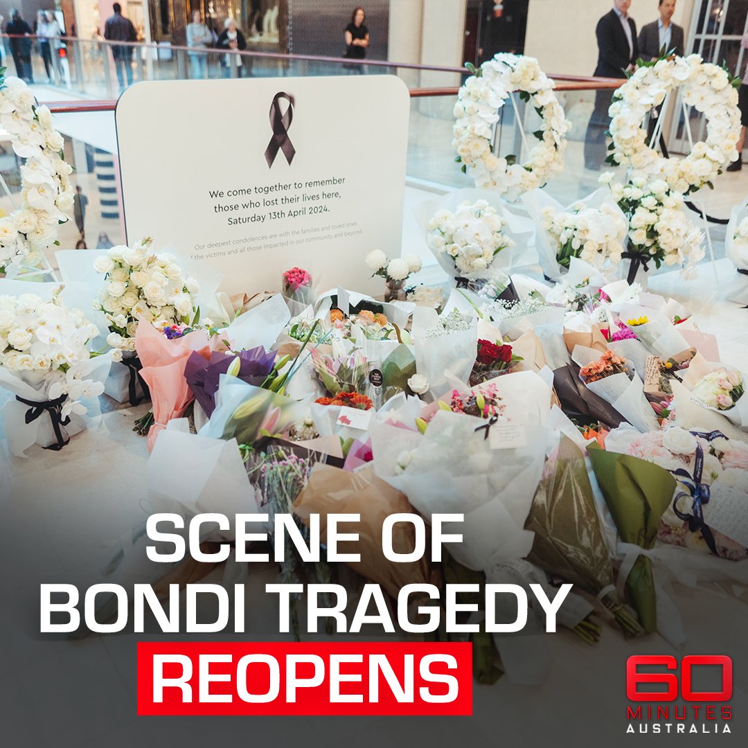 Shops at the Bondi Junction Westfield shopping centre will reopen today, six days after the stabbing rampage that claimed six innocent lives. #60Mins Read more: 9news.com.au/national/bondi…