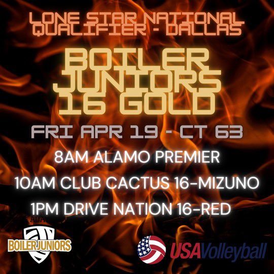 Excited to be in Dallas for the Lonestar Qualifier with @BoilerJuniorsVB 16 Gold and take the Court at 8 am tomorrow! @TAVCRecruiting @PrepDigIN @PrepDig @PrepDigChris @VBallrecruiter @PrepVolleyball @usavolleyball @LoneStarClassic