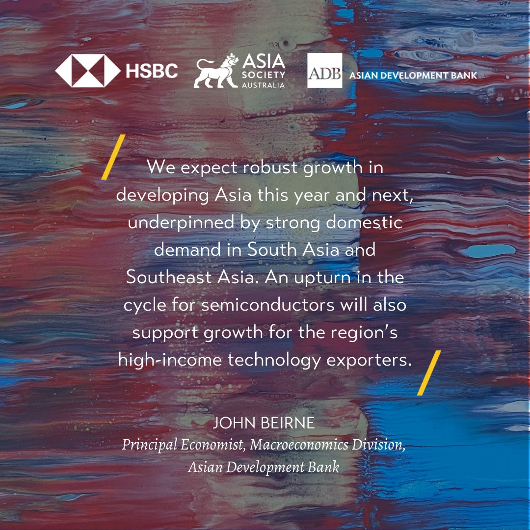 ADB's Principal Economist John Beirne highlighted the expected robust growth in developing Asia to our corporate members. Find out more on how to join the conversation and become a corporate member here ➡️ asiasociety.org/australia/join…