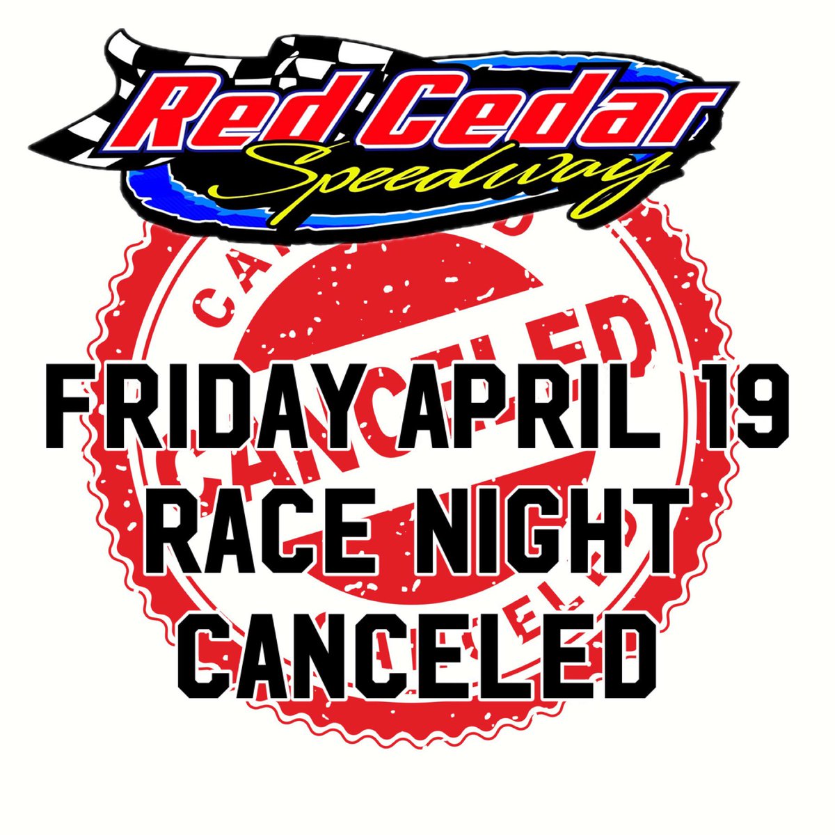 ⭐️Friday April 19th Race Event Canceled⭐️
Wet Grounds, Poor Drying Conditions and Unfavorable Weather Conditions have forced Red Cedar Speedway officials to CANCEL Fridays event!
🚨Friday, April 26 we resume the 2023 Mahder 55 also Midwest Mods, Street Stocks and RCS Hornets.