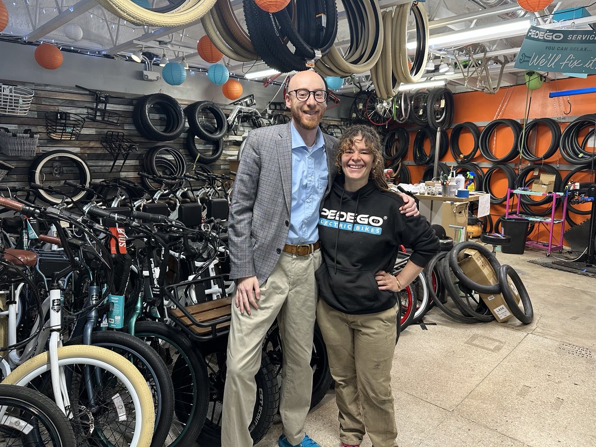 Is it getting better for bikes? And how is the state e-bike subsidy working out? Our @boulderchamber Policy Programs Director, Jonathan Singer, had some electrifying conversations today with local businesses to ground us in better solutions for customers, shop owners, and roads.