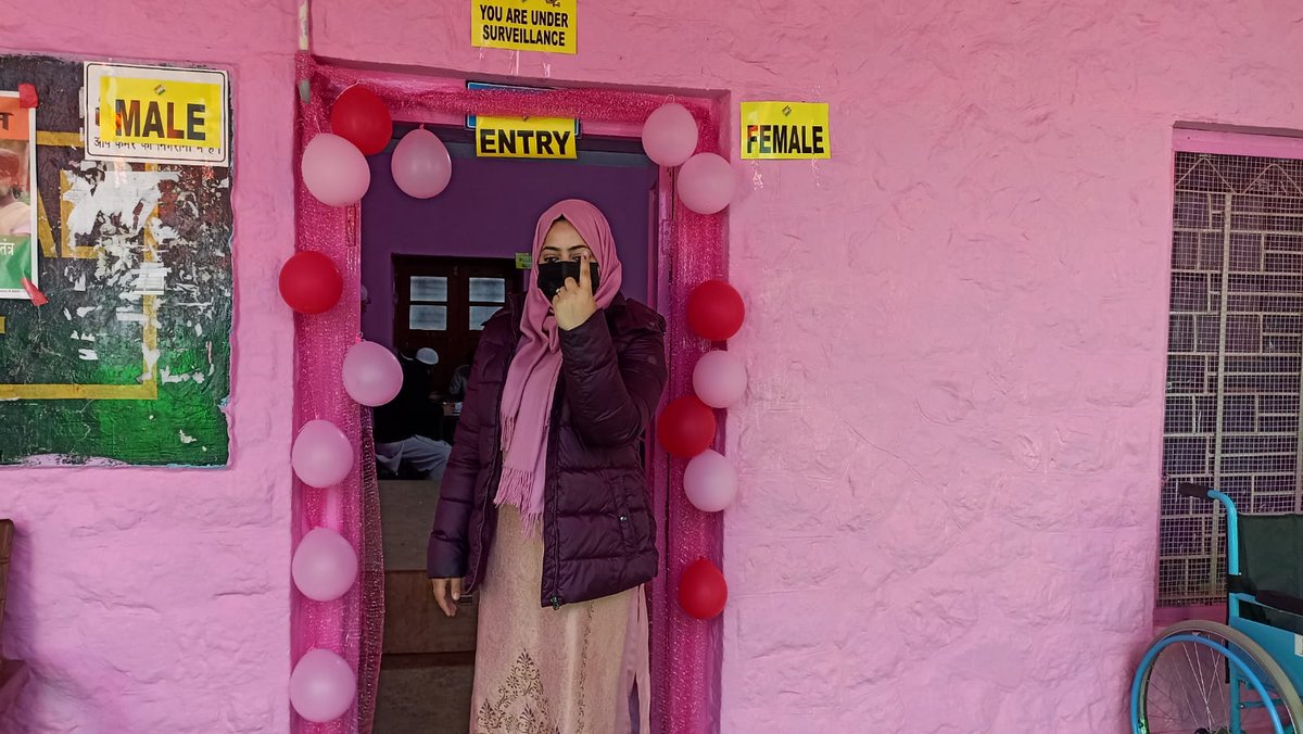 'Empowering women and making history! Humeera Nazir, aged 36 from Rallu Banihal, becomes the first female voter at Polling Station No. 34 (Pink), Model P.S. Your vote sets a powerful example for all! 🗳️ #WomenInPolitics #Empowerment
@ECISVEEP @SpokespersonECI @Rameshkumarias