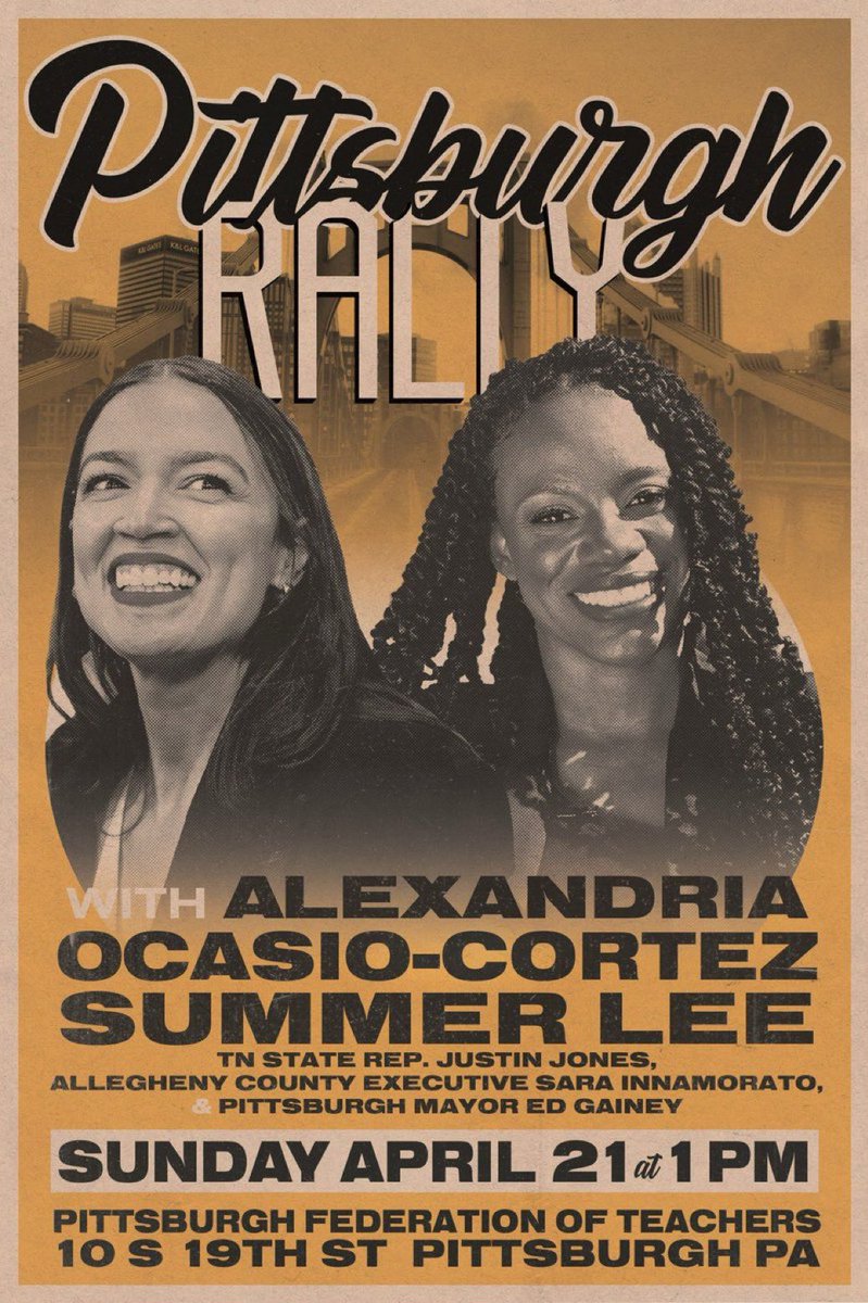 I want everyone that can show to come and see AOC and Summer Lee speak this upcoming Sunday! After the rally we’re going to have an amazing canvassing section and pound the pavement to talk to voters before the election
It’s up to us to make sure we #GetOutTheVote! #ItsSummerTime