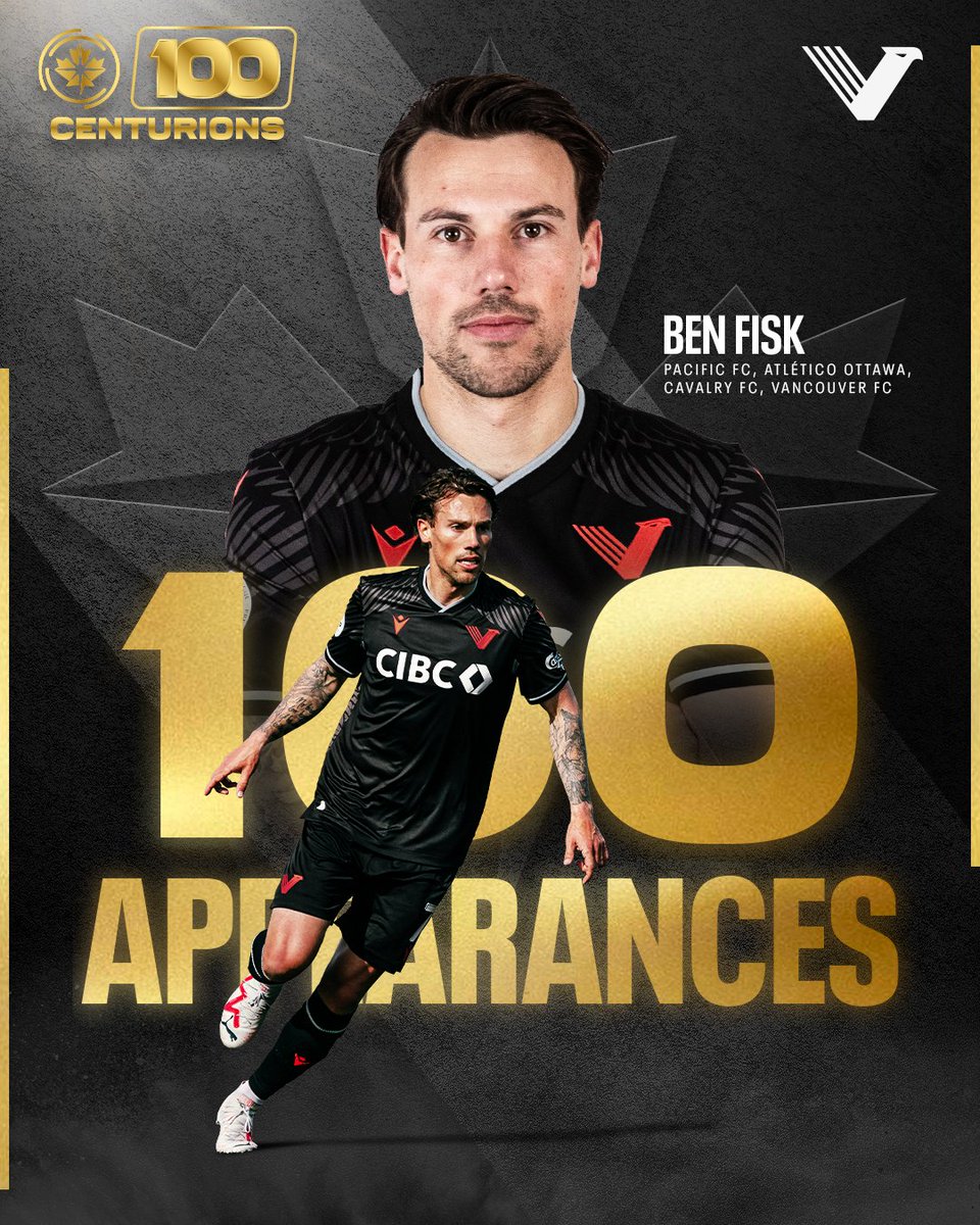 CPLsoccer's tweet photo. Ben Fisk of @vanfootballclub is the newest member of the CPL Centurions!

He has also played for @Pacificfccpl, @atletiOttawa, and @CPLCavalryFC 🍁

Congrats, @benfisk 👏

#CanPL https://t.co/dZyAvHKF4p