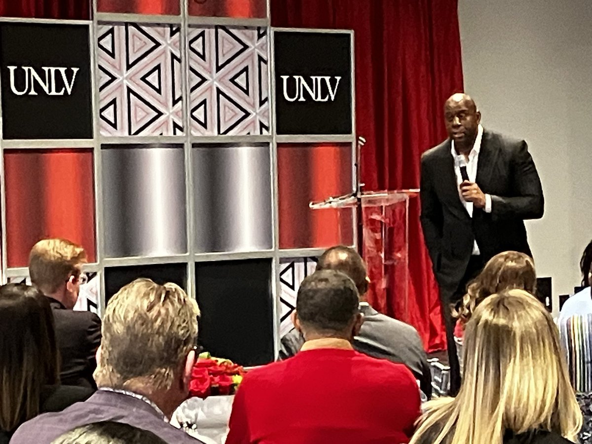 Listening to Magic Johnson <a href="/unlv/">UNLV</a> speak to the power of representation and mentors.  <a href="/unlvlibraries/">UNLV Libraries</a>