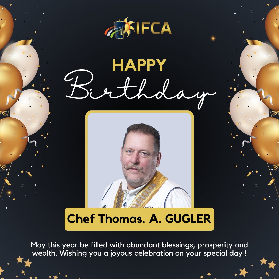 IfcaIndia's tweet photo. IFCA wishes @ThomasAGugler a birthday filled with laughter, love, and cherished moments that will be fondly remembered for years to come. Happy birthday, and may your day be as extraordinary as you are!

#birthday #ifca #worldchef #thomasgugler #cheflife #chefsofinstagram https://t.co/oiC4VRkF3K