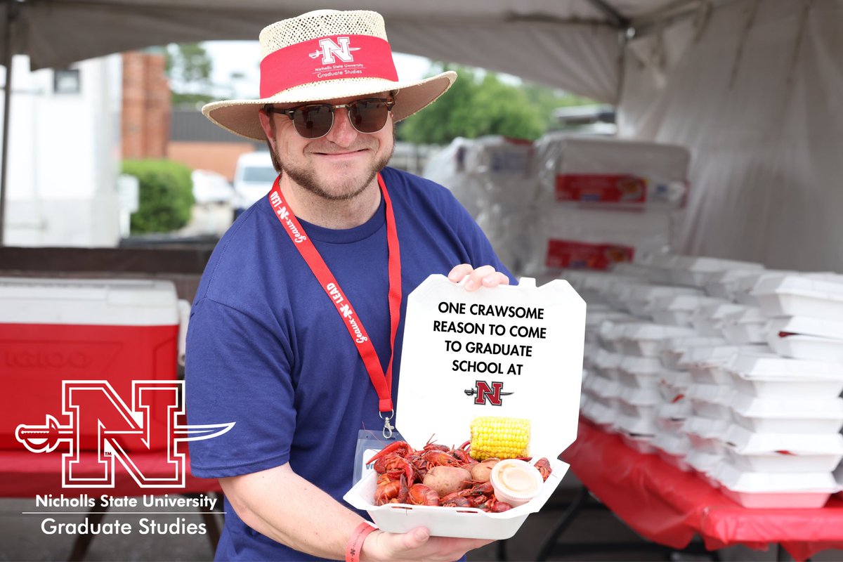 TheGrantOShow's tweet photo. There’s many reasons to come to graduate school at @NichollsState, however, here’s a big one…#CrawfishDay🦞!
Apply TODAY! https://t.co/Se21bHeChr
📸: Vesna Dies/@VesnaRoo https://t.co/usjmWBd6VM