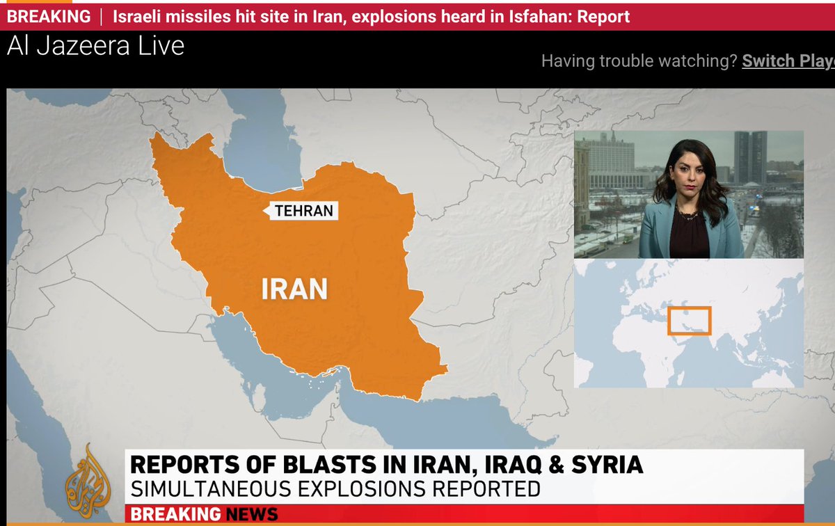 Confirmed - Israel currently bombing Iran. Reports also of blasts in Iran, Iraq and Syria (not 100% confirmed)