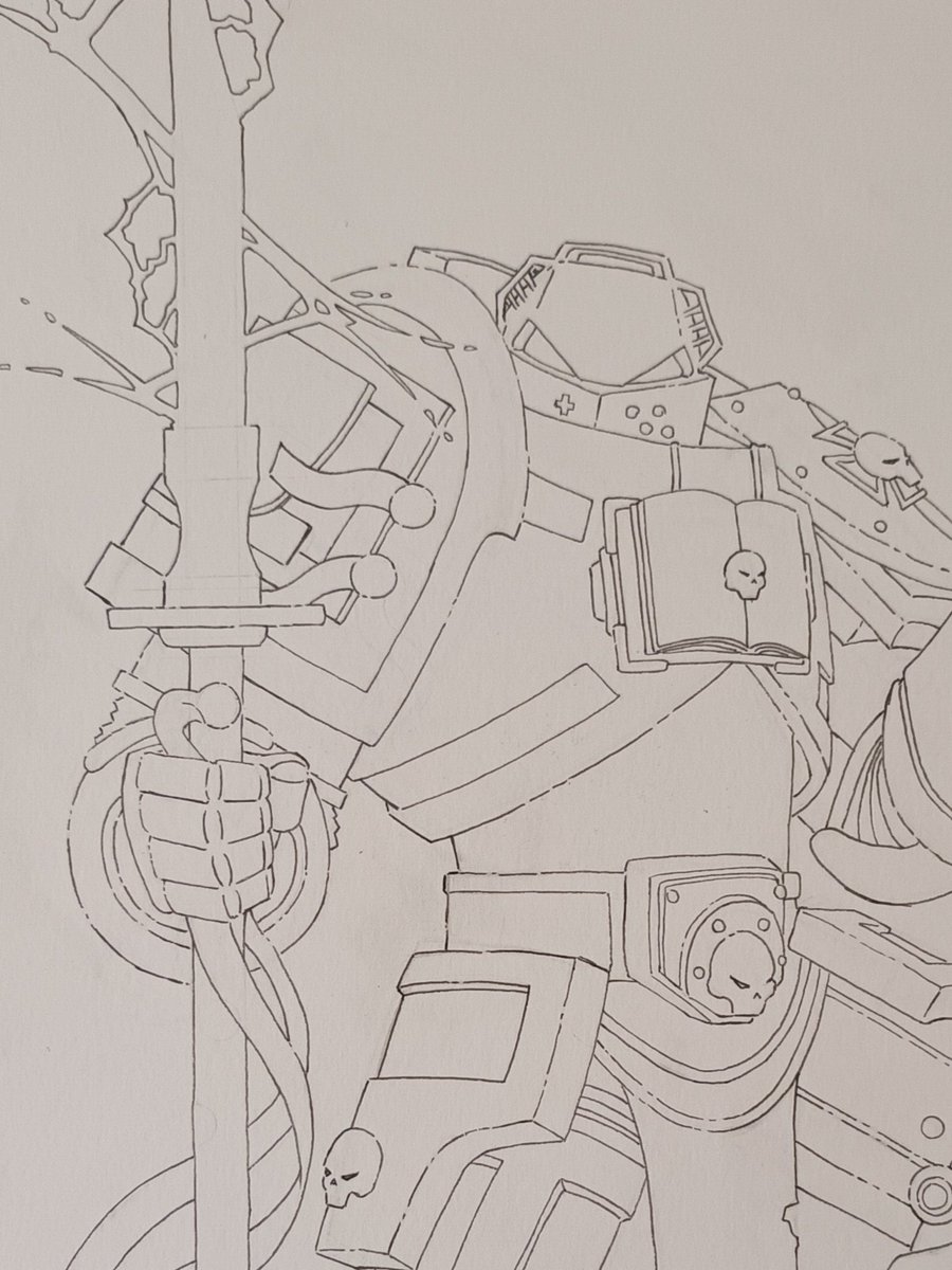 Check it out!!  This is my current WIP, which is artwork of Warhammer 40k!!  I'll be inking this LIVE on @HailLeroi's YT channel!!  Be sure to tune in, hang out and sub to his channel!!  See you then!! 

#ArtShare #ArtPortfolio #ArtistOnTwitter #ComicbookArt #rtArtBoost