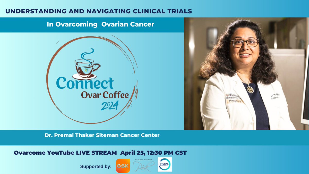 #98! 👏✨We can't believe we got here already! Join us on 4/25 as we Connect Ovar Coffee ☕️ with Dr. Premal Thaker to Talk About Understanding & Navigating Clinical Trials in Ovarcoming Ovarian Cancer. Watch it First on our @Youtube! Let's Learn. Let's #ConnectOvarCoffee!