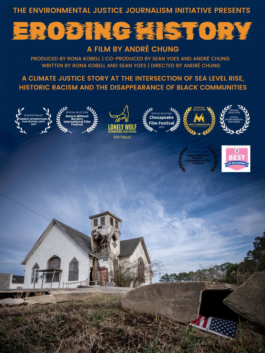rkobell's tweet photo. Eroding History broadcast premiere on @marylandpubtv Monday April 22, 9:30 pm 
Streaming: April 22, 2024-April 21, 2026 on MPT, @PBS and the Passport app.
Forever grateful to @achungphoto and Sean Yoes. It changed all of our lives, and we hope it changes state policy. https://t.co/5uz4kPQj0G