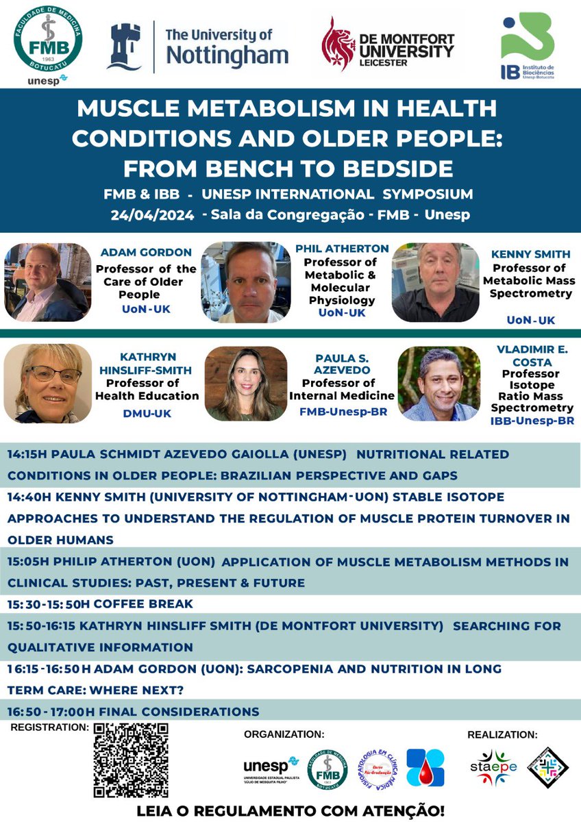 We are delighted to welcome @adamgordon1978, @HinsliffK, Kenny Smith and Phil Atherton, at Unesp Botucatu- Brazil. Join in person or ONLINE Registration link 👇🏽👇🏽 inscricoes.fmb.unesp.br/index.asp?conf…