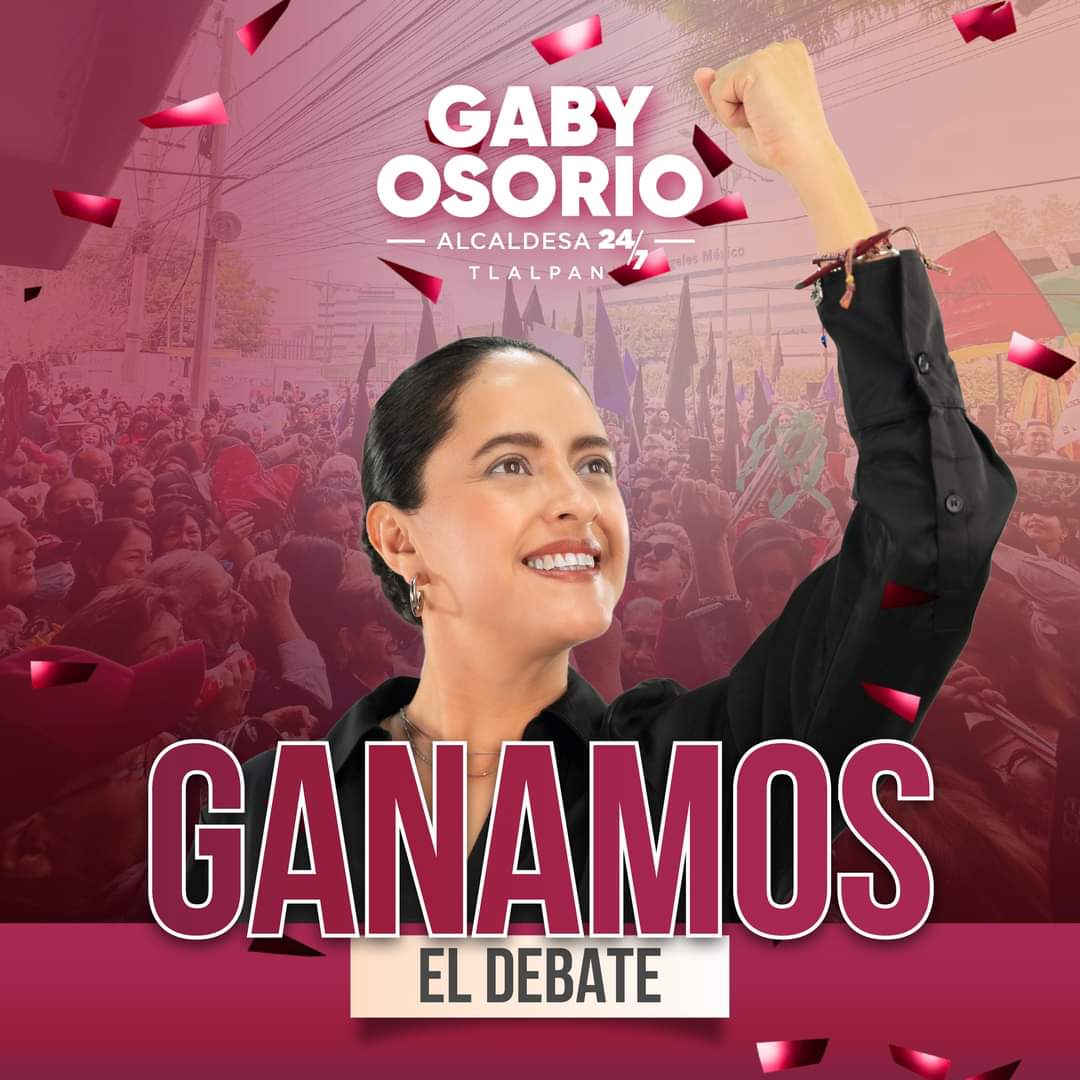 Felicito a la compañera @Gabyosoriohdz quien con propuestas e inteligencia gano el debate. Cada día se acerca más un mejor gobierno para todos los #Tlalpenses 
Juntas y juntos demos #UnPasoMas para construir el segundo piso de la transformación