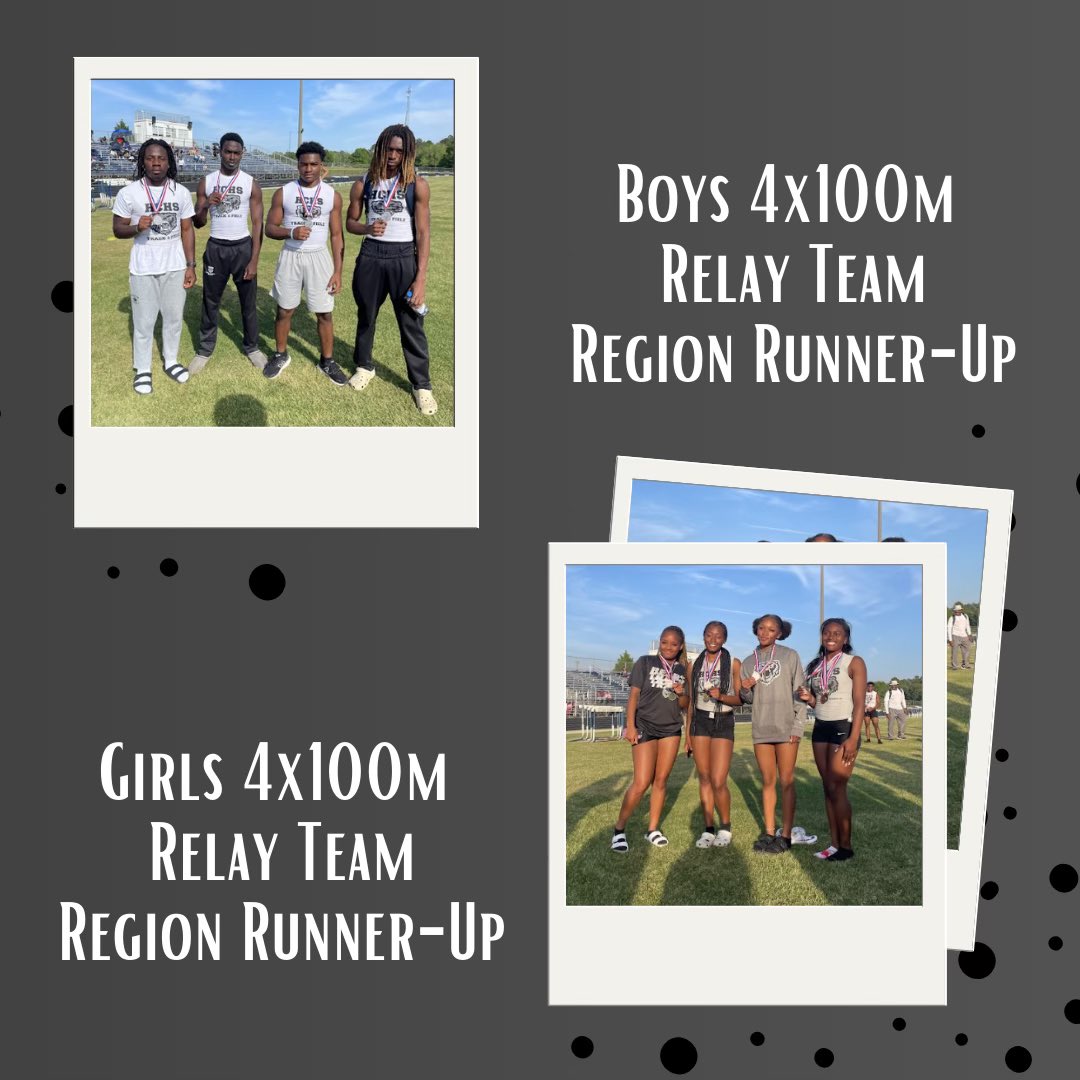 TrackHoco's tweet photo. Region Runner-Ups 🥈
-Aryanna Haynes, 100m Hurdles
-Girls 4x100m Relay Team
-Boys 4x100m Relay Team
-Noah Fitzgerald, 800m

3rd Place 🥉
-Madison Hardrick, 200m 
-Girls 4x400m Relay Team

4th Place
-Madison Hardrick, 400m 
-Caroline Papczynski, 1600m
-Austin Stinson, 200m https://t.co/uJgpWjaCLB