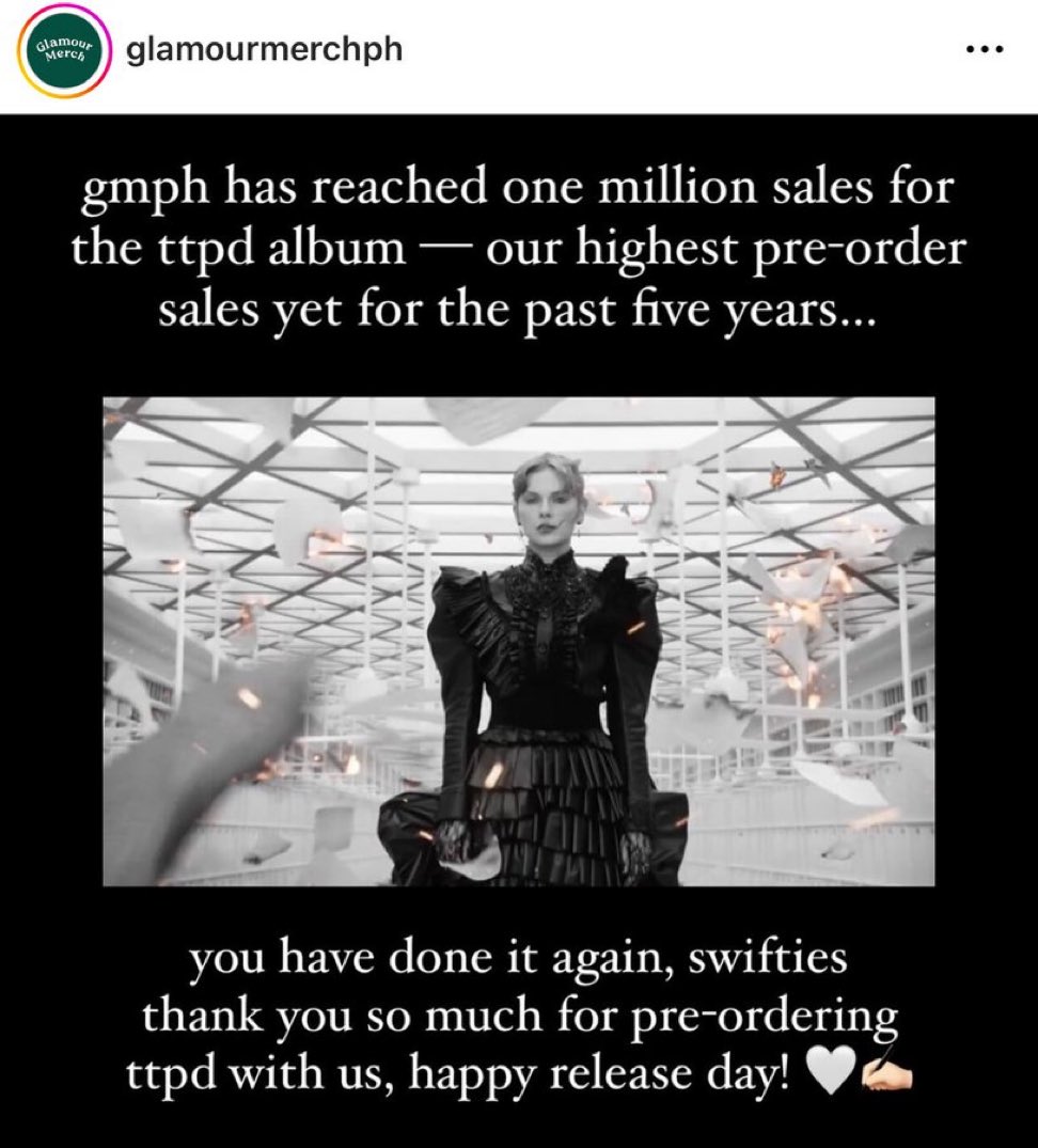 local store in the philippines already surpassed 1 MILLION sales for ttpd album alone 😭