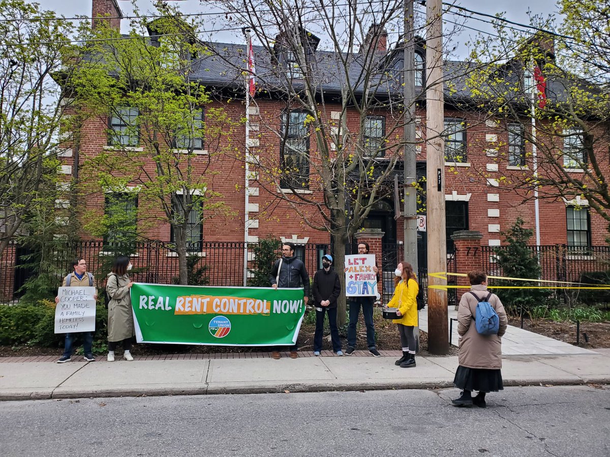 Michael Cooper, you evicted a toddler and we aren't going to let you do it quietly. Since you weren't at 22 John, we came to you to demand real affordable housing and protection for Alex's family NOW.