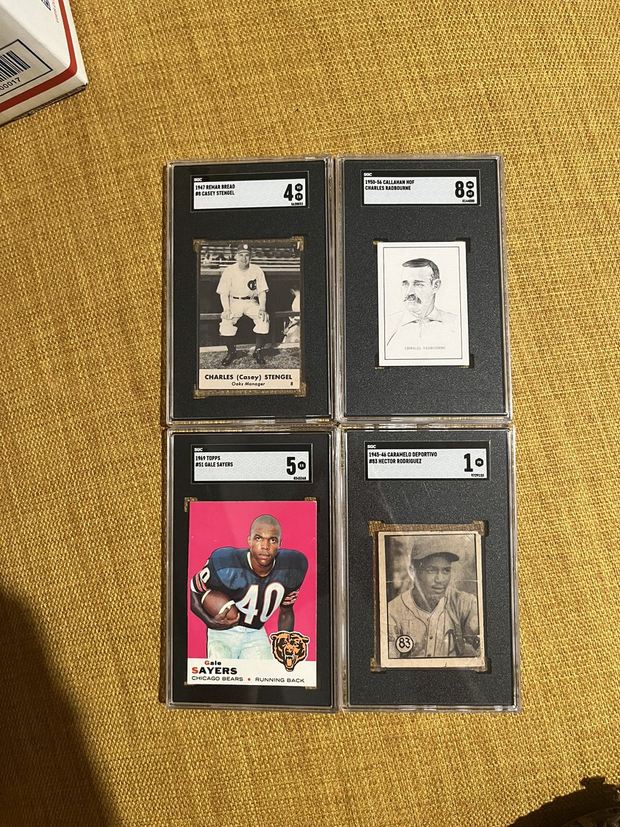 Nice little @sgcgrading package today. Some really cool ones. Lefty is a beauty, l Love Lucy one of her earliest cards in low pop + low grades. Schoolboy is super, Canadian Mel is color + Casey and the bread, ole Hoss, bad as can be, Gale is poppin! Last one is Hector