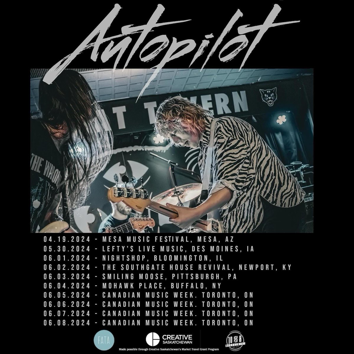 My friends and clients @bandautopilot have a nice run of shows and festivals coming up! Shout out to @FATABooking and @creativesask for all the help and support!