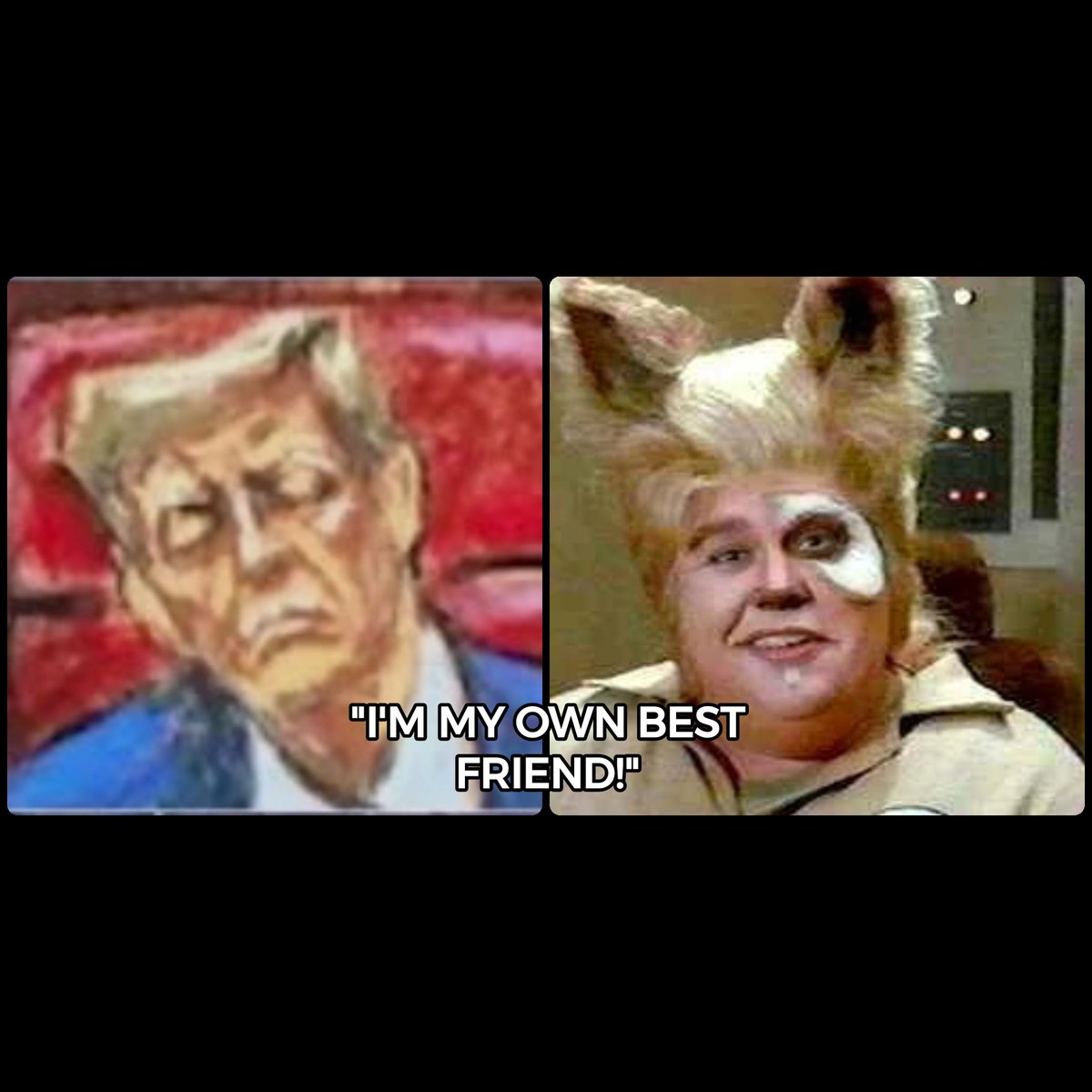 scottlspence's tweet photo. @JimmyKimmelLive @Lawrence @MelBrooks Baarrrrfff #TrumpTrials https://t.co/F9C8PpjW8V