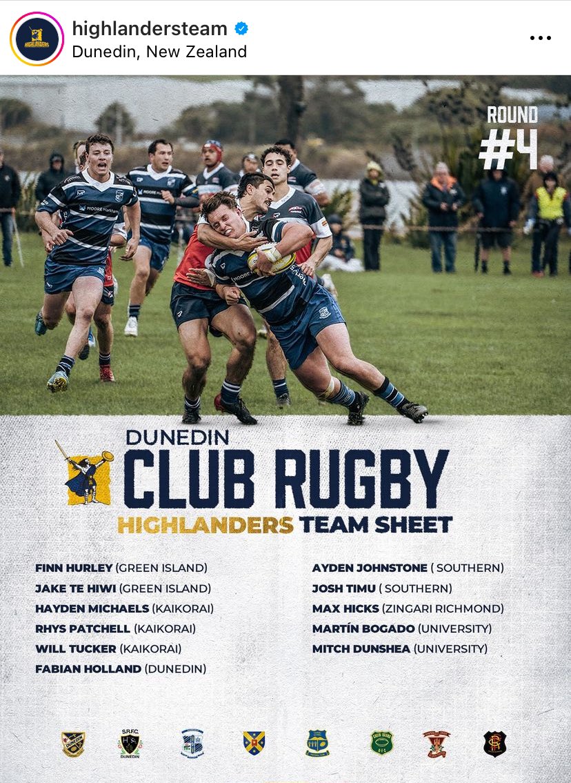 Here’s the full list of Highlanders playing club this weekend. Good on them for supporting the real grassroots. But none for Harbour Hawks 😭